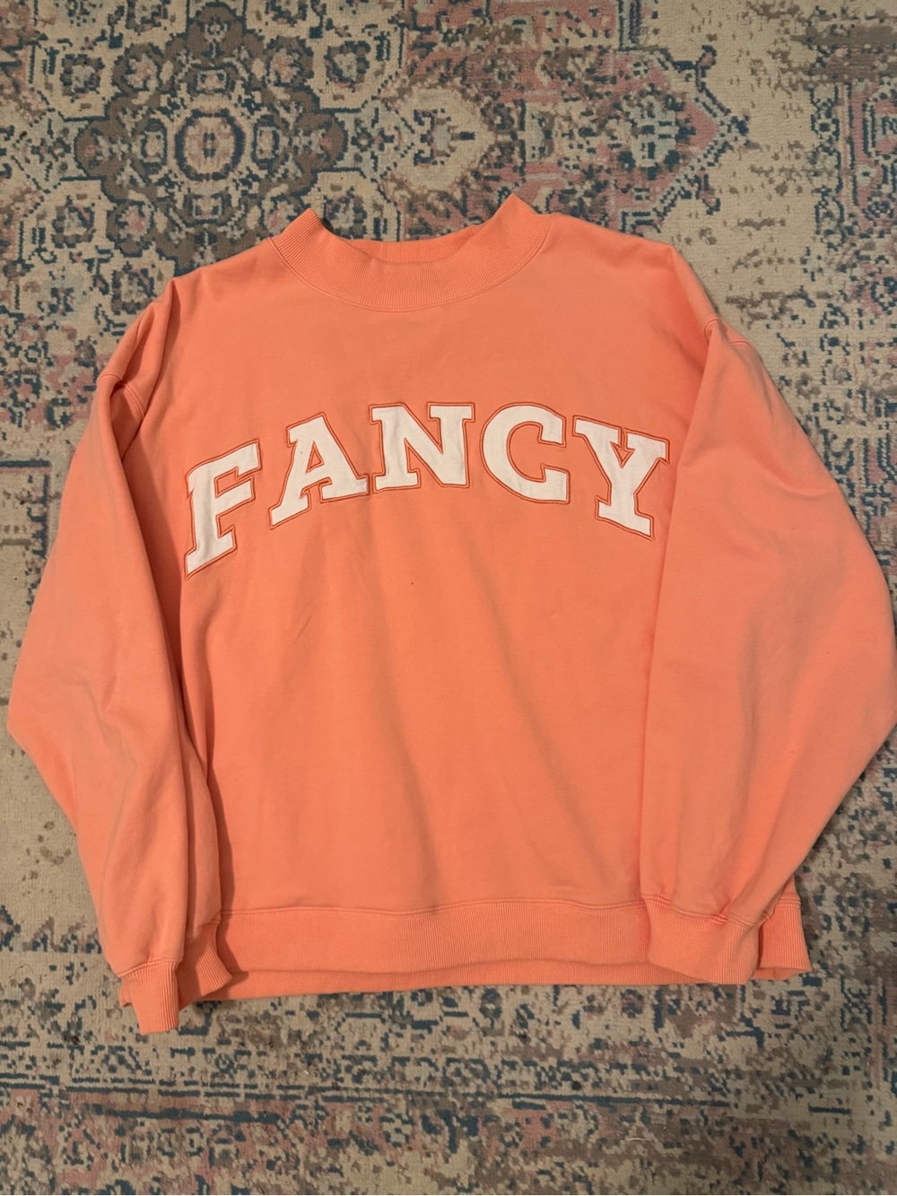 Shop Fancy Light Orange Mockneck Sweatshirt
